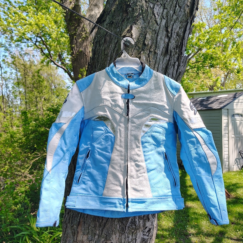 Blue and White Men's Jacket
